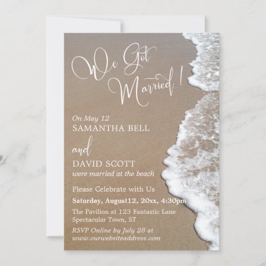 Zand & Schuimstrandfoto, We trouwden in het wit Kaart (Voorkant)
