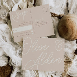 Zand | Script Watermerk Meal Choice RSVP Briefkaart