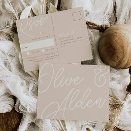 Zand | Script Watermerk Meal Choice RSVP Briefkaart