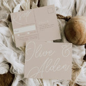 Zand | Script Watermerk Meal Choice RSVP Briefkaart