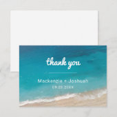 Zand Shore Beach Bestemming Bruiloft Bedankkaart (Voorkant / Achterkant)