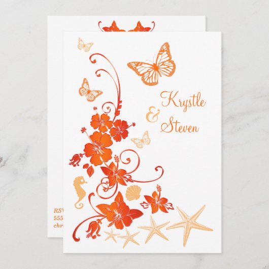 Zand, Sinaasappel, Wit Tropisch Strand Post Bruilo Kaart (Voorkant / Achterkant)