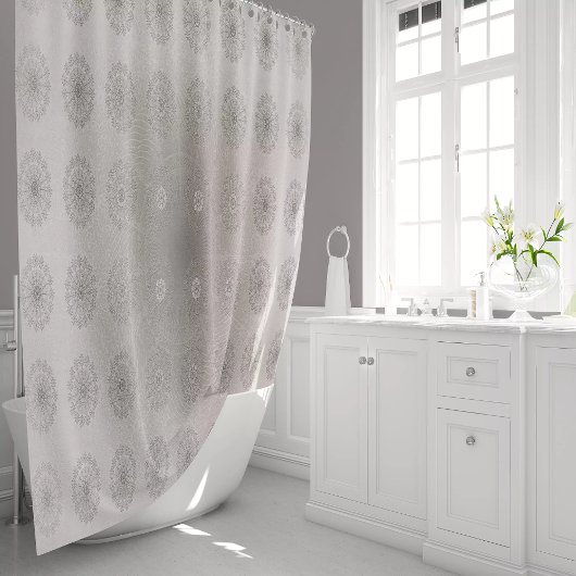 Zand-strand bloementextiel patroon kunst douchegordijn