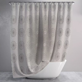 Zand-strand bloementextiel patroon kunst douchegordijn