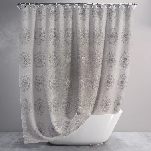 Zand-strand bloementextiel patroon kunst douchegordijn