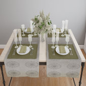 Zand-strand bloementextiel patroon kunst lange tafelloper