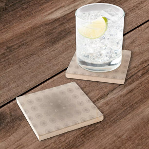 Zand-strand bloementextiel patroon kunst stenen onderzetter