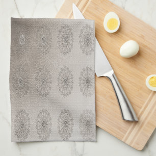 Zand-strand bloementextiel patroon kunst theedoek