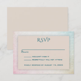 Zand Tan Eenvoudige Aanwezigheid RSVP Kaartje