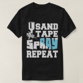 Zand Tape Spray Herhaal Auto Body Painter Auto Det T-shirt (Design voorkant)
