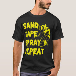 Zand Tape Spray Herhaal Auto Body Painter Auto Det T-shirt