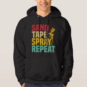 Zand Tape Spray Herhaal Auto Body Painter Technici Hoodie