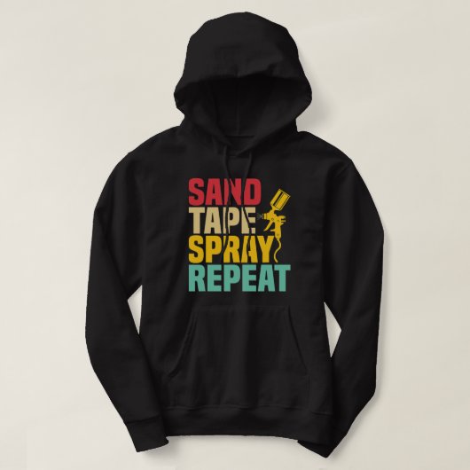 Zand Tape Spray Herhaal Auto Body Painter Technici Hoodie (Design voorkant)