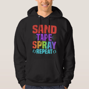 Zand Tape Spray Herhaal Auto Body Technician Paint Hoodie