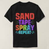 Zand Tape Spray Herhaal Auto Body Technician Paint T-shirt (Design voorkant)