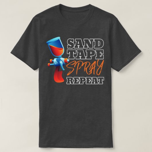 Zand Tape Spray Herhaal Auto Painter T-shirt (Design voorkant)