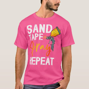 Zand Tape Spray Herhaal Voertuig Spray Paint T-shirt