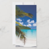 Zand Tropisch Strand Bruiloft Save The Date Bedankkaart (Achterkant)