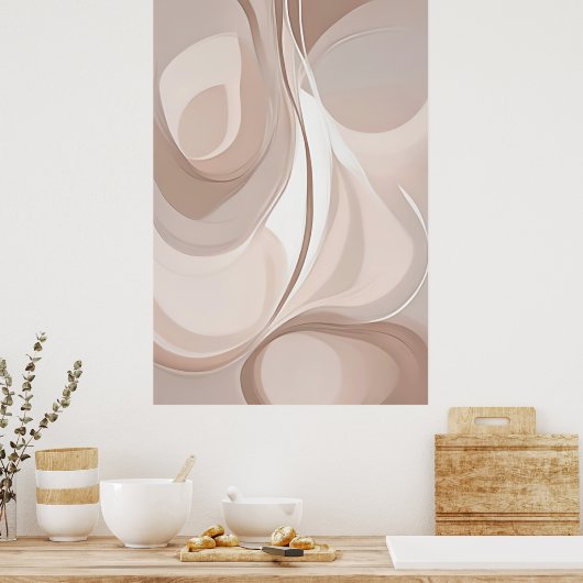 "Zand van Synthese" | Beige Abstracte kunst Poster (Keuken)