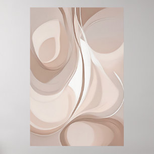 "Zand van Synthese"   Beige Abstracte kunst Poster
