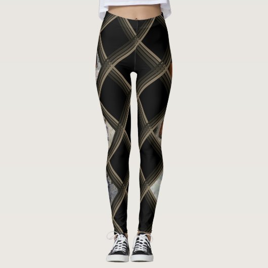 Zand wasbekken Pset harten paarden Leggings (Voorkant)