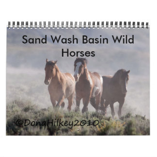 Zand wasbekken Wilde paarden Calander Kalender