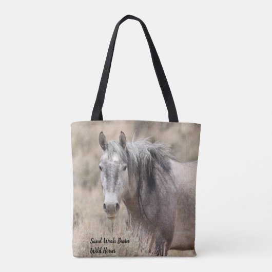 Zand wasbekken Wilde paarden Tote Bag (Achterkant)