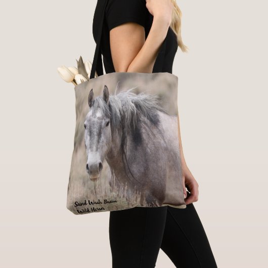 Zand wasbekken Wilde paarden Tote Bag (Dichtbij)