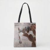 Zand wasbekken Wilde paarden Tote Bag (Voorkant)