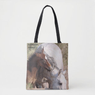 Zand wasbekken Wilde paarden Tote Bag