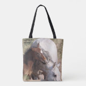 Zand wasbekken Wilde paarden Tote Bag (Achterkant)