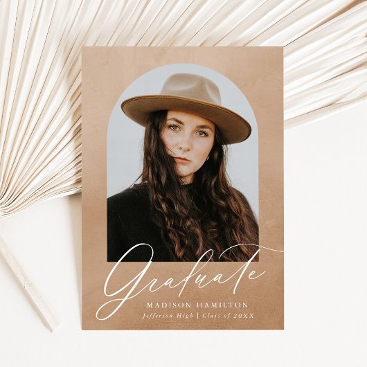 Zand Waterverf Arch Foto Afstuderen Aankondiging