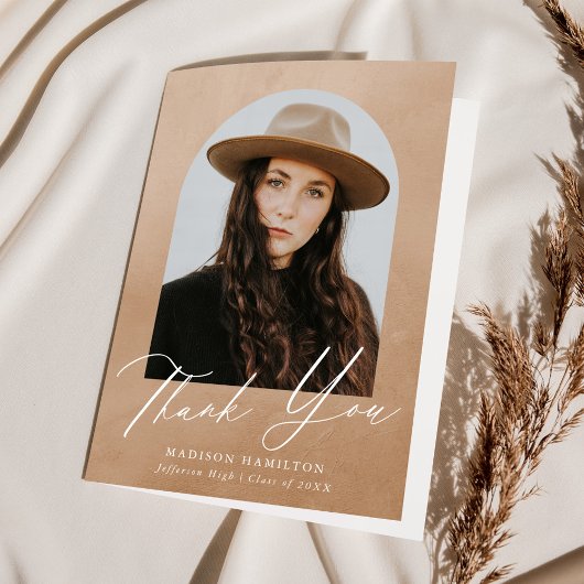 Zand Waterverf Arch Foto Afstuderen Bedankkaart