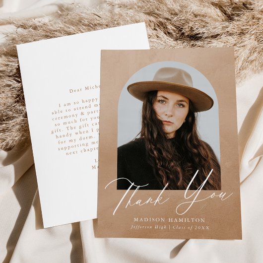 Zand Waterverf Arch Foto Afstuderen Bedankkaart