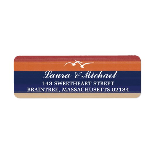 Zand, Zee en meeuwen Retouradres Etiket (Voorkant)