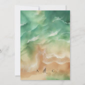 Zand Zee Ocean Beach Waterverf Zomerhandtekening Kaart (Achterkant)