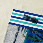 Zand Zee Sky Palm Tree Tropisch strand Gepersonali Strandlaken (In situ)