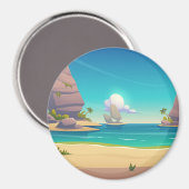Zand zee strand magneet (Voorkant / Achterkant)