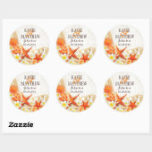 Zand Zeeschelpen Bloemen Rustiek Strand Bruiloft L Ronde Sticker (Vel)