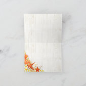 Zand Zeeschelpen Bloemig Rustieke Strand Bedankkaa Bedankkaart (Binnen)