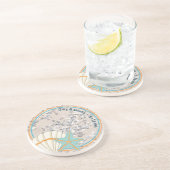 Zand, zeeschol en Bleke blauwe Starfish Zandsteen Onderzetter (Zijkant)