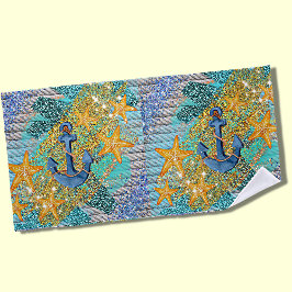 Zand Zeester & Anker Blauw Maritiem Strandlaken