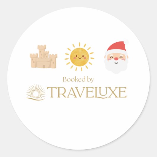 Zand Zon & Sinterklaas Ronde Sticker (Voorkant)