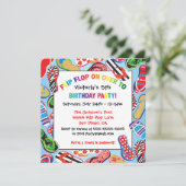 Zandaal Birthday Party Invitations op de vloer Kaart (Staand voorkant)