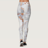 Zandaccenten en wit abstract patroon leggings (Achterkant)