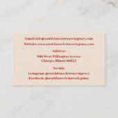 Zandagent Reisbureau Red Beach Stoelen Visitekaartje (Achterkant)