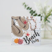 Zandalen en zeeschelpen van de Dag van de Beach Kaart (Staand voorkant)