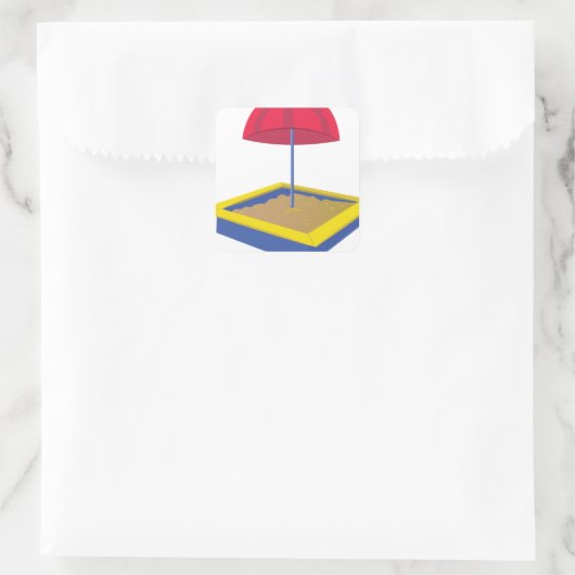 zandbak vierkante sticker (Tas)