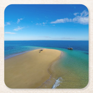 Zandbalk en -band Ibo Island, Mozambique Kartonnen Onderzetters