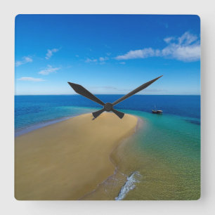 Zandbalk en -band   Ibo Island, Mozambique Vierkante Klok